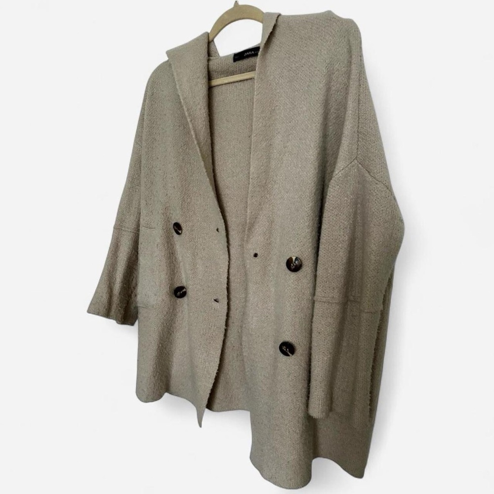 Zara Knit Hooded Cardigan/ Sweater Coat